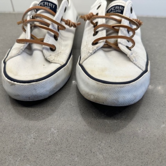 Sperry Women’s Pier View Seacoast White On Canvas Sneakers Size 7.5 - Picture 2 of 8